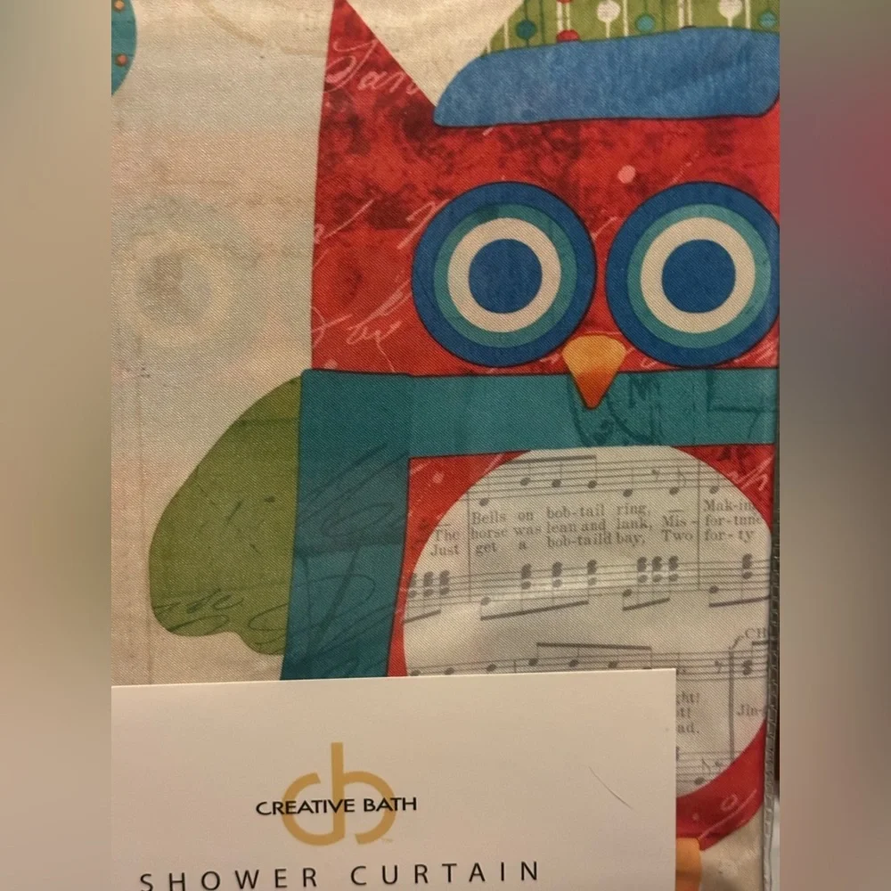 This is a Christmas Owl Shower Curtain